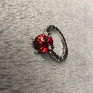 Sliver ruby diamond ring